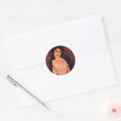 Sticker Rond Amedeo Modigliani Grande Femme Assis (Enveloppe)