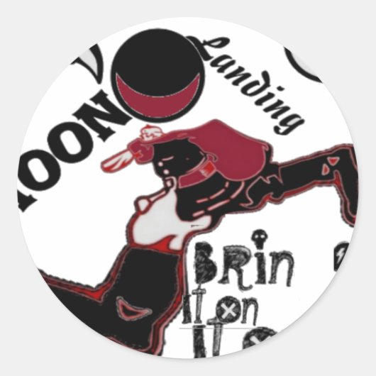 Sticker Rond Amenez-le - Jouer à Noël & Space Mashup (Devant)