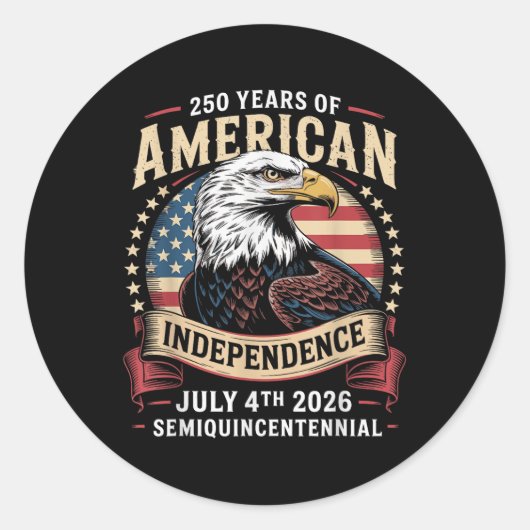 Sticker Rond America 250th Anniversary Celebration 250 Years Am (Devant)