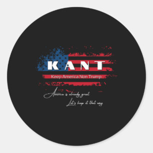 Sticker Rond America Non Trump Funny Anti Trump 2024 Pro Democr