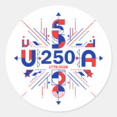 Sticker Rond America’s 250th anniversary (Devant)