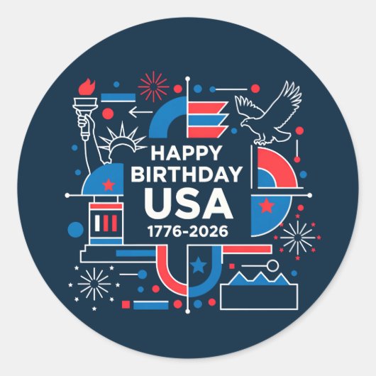 Sticker Rond America’s 250th anniversary V2 (Devant)