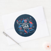 Sticker Rond America’s 250th anniversary V2 (Enveloppe)