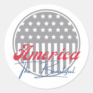 Sticker Rond America, the Beautiful, USA patriotism