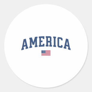 Sticker Rond America Usa Femmes Hommes Enfants Drapeau américai
