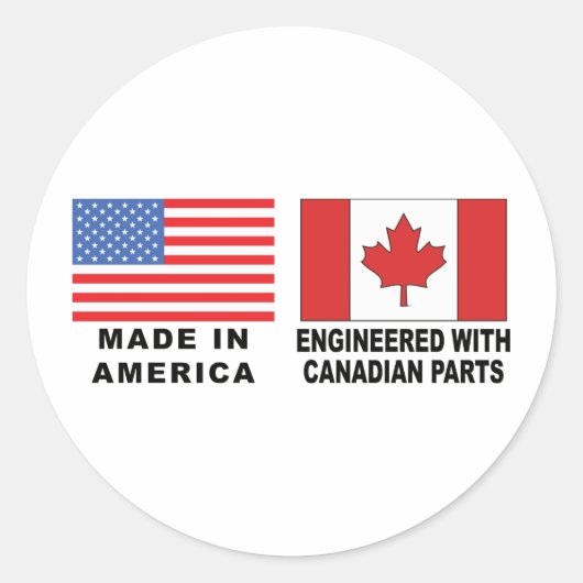 Sticker Rond Américain Canadien (Devant)