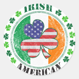 Sticker Rond Américain irlandais :