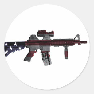 Sticker Rond Américain M4