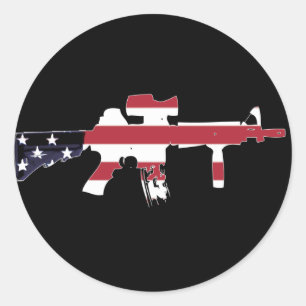 Sticker Rond Américain M4