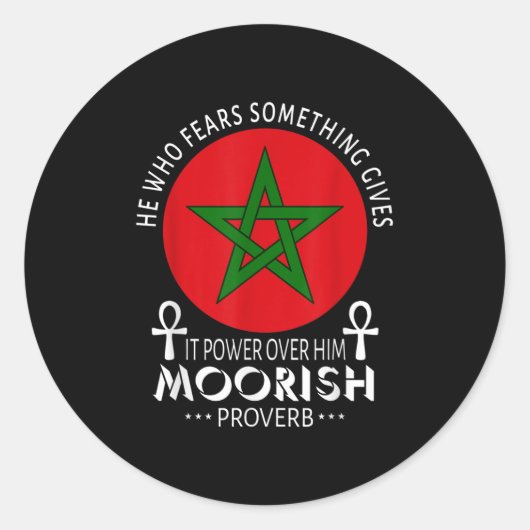 Sticker Rond Américain Mauresque Qui Craindre Soin Maures Islam (Devant)