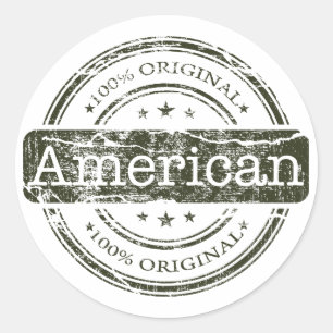 Sticker Rond Américain original de cent pour cent, par Lyserty