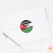STICKER ROND AMÉRICAINS POUR UN DRAPEAU PALESTINE GRATUIT ROUGE (Enveloppe)