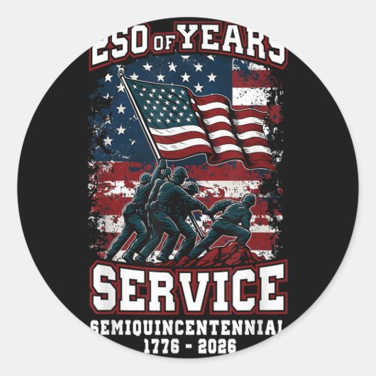 Sticker Rond American 250th Anniversary Celebration 250 Years U (Devant)