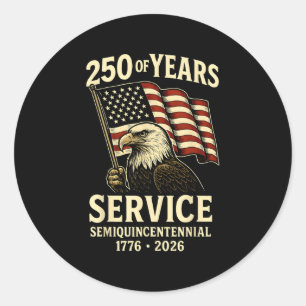 Sticker Rond American 250th Anniversary Celebration Patriotic U