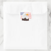 Sticker Rond American Bald Eagle and Flag - blanc transparent. (Sac)