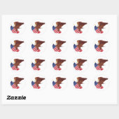 Sticker Rond American Bald Eagle et American Flag (Feuille)
