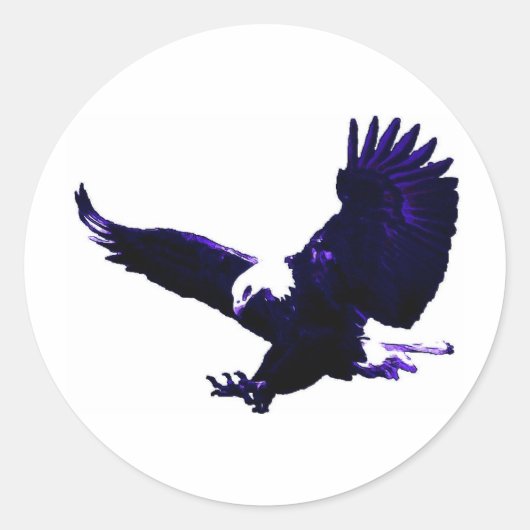Sticker Rond American Bald Eagle Landing (Devant)