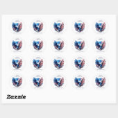 Sticker Rond American Bald Eagle Vol heureux 4 Juillet (Feuille)