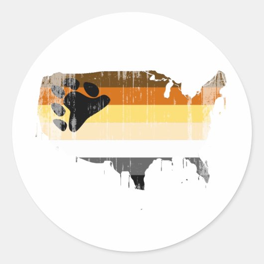 Sticker Rond American Bear en détresse (Devant)