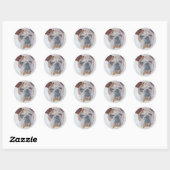 Sticker Rond American Bulldog Artistic Pet Portrait (Feuille)