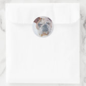 Sticker Rond American Bulldog Artistic Pet Portrait (Sac)