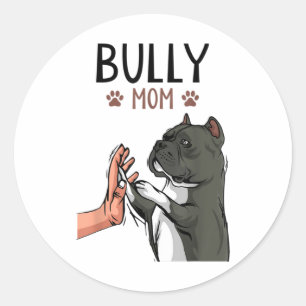 Sticker Rond American Bully Mom migre Chien
