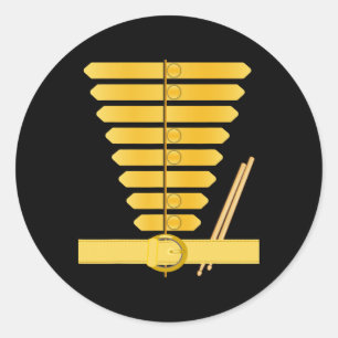 Sticker Rond American Drum Major Costume Marching Band Uniforme