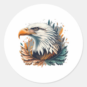 Sticker Rond American Eagle Graphic
