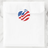 Sticker Rond American Eagle Red White Blue Stars Drapeau (Sac)