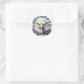 Sticker Rond American Eagle sur le drapeau américain (Sac)