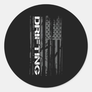 Sticker Rond American Flag Car Racing Drifting