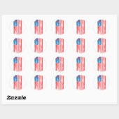 Sticker Rond American Flag Disk Golf ByskChain 4 juillet M (Feuille)