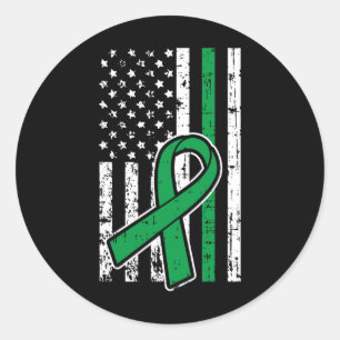 Sticker Rond American Flag Maladie du rein Santé mentale Scolio