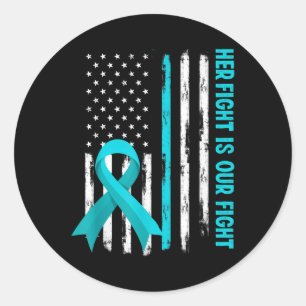 Sticker Rond American Flag Son Combat Est Mon Syndrome De Pots
