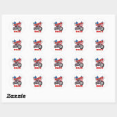Sticker Rond American Flags Biker (Feuille)