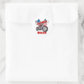 Sticker Rond American Flags Biker (Sac)