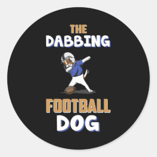 Sticker Rond American Football Dabbing Chien Jeu Drôle Drôle Id