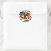 Sticker Rond American Freedom Eagle 4 juillet 1776 (Sac)