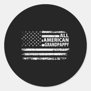 Sticker Rond American Grandpappy 4 Juillet Indépendance américa