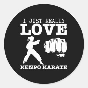 Sticker Rond American Kenpo Girl Coach J'Aime Vraiment Kenpo