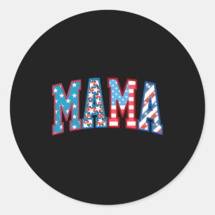 Sticker Rond American Mama Happy 4 juillet