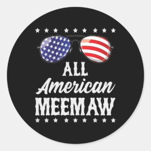 Sticker Rond American Meemaw 4 juillet Fête de l'Indépendance P