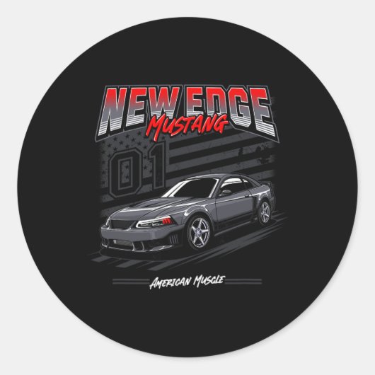 Sticker Rond American Muscle Car New Edge Coupe 4.6 (Devant)