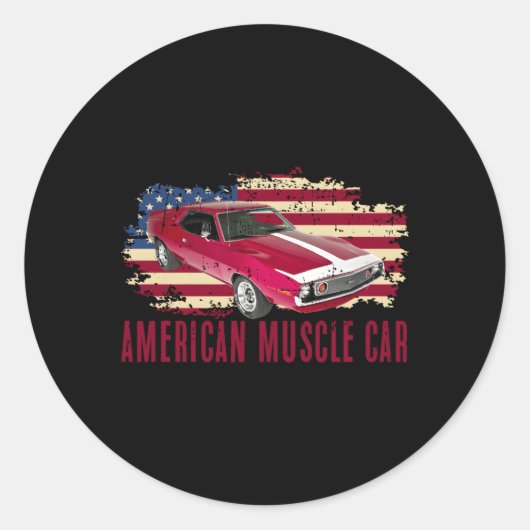 Sticker Rond American Muscle Car Ns (Devant)