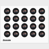 Sticker Rond American Muscle Car Ns (Feuille)