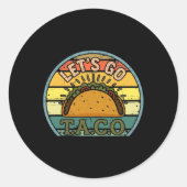 Sticker Rond American Patriot Tee Drôle Allons Taco Femmes Homm (Devant)