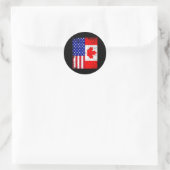 Sticker Rond American Shirt États-Unis Canada Drapeau 4 juillet (Sac)