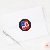 Sticker Rond American Shirt États-Unis Canada Drapeau 4 juillet (Enveloppe)