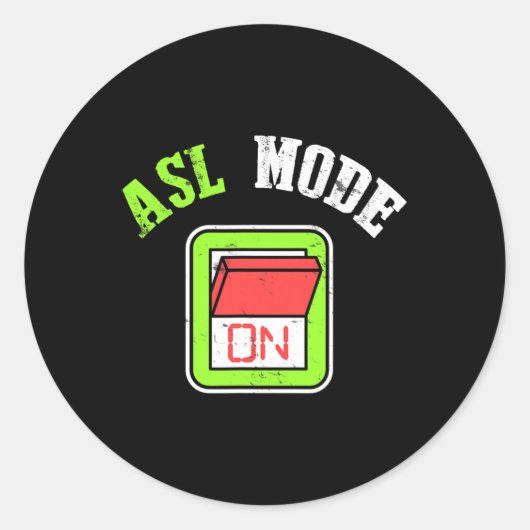 Sticker Rond American Sign Language Asl Im Deaf Awareness (Devant)