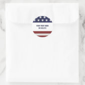 Sticker Rond American USA Flag Patriotic July 4th Custom (Sac)